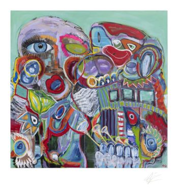 Basune og Engle - 85 x 90 cm